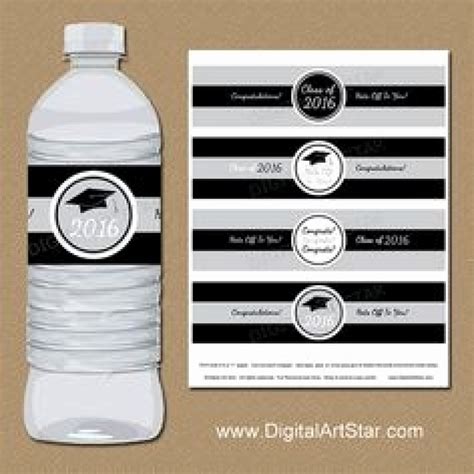graduation water bottle labels luxury  printable graduation