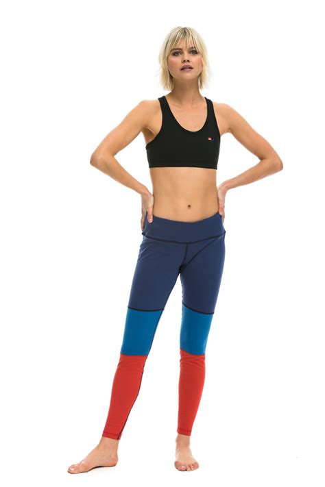 sprinter full length leggings poseidon caribbean red aviator nation