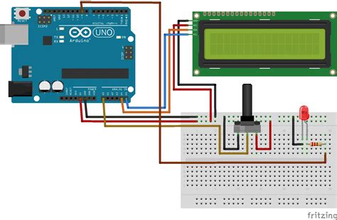 connecting  potentiometer  arduino code  wiring diagram