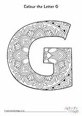 Mandala Letter Colouring Pages Activityvillage Coloring Illuminated Alphabet Colour sketch template
