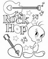 Coloring Tweety Rock Music Sheet Topcoloringpages sketch template