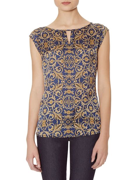 scroll printed top womens print top  limited womens printed