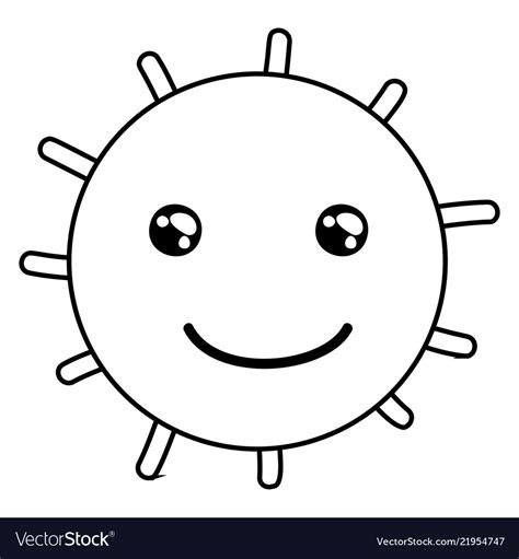 outline happy bright sun rays royalty  vector image