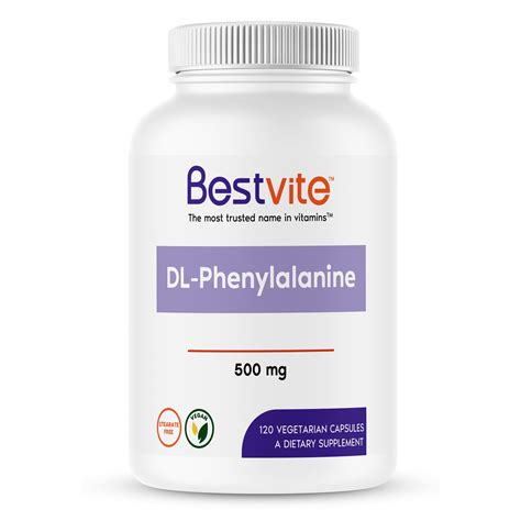 Dl Phenylalanine 500mg 120 Vegetarian Capsules No Stearates No