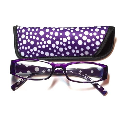 1 50 Reading Glasses Purple Polkadot With Case Glasses Accessories