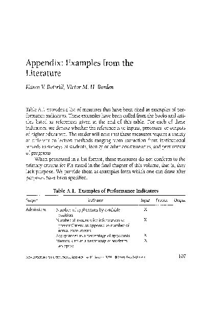 appendix examples   literature victor borden  karen