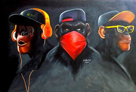 Hear No Evil Speak No Evil See No Evil Painting By Olaoluwa Smith