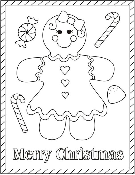 gingerbread girl christmas coloring pages  christmas coloring