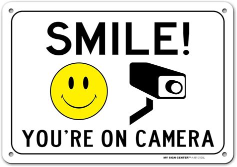 amazoncom smile youre  camera sign video surveillance warning