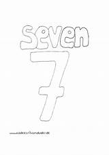 Ausmalbild Ausmalbilder Seven Englische Zahlen Zahl Nadines Englisch sketch template