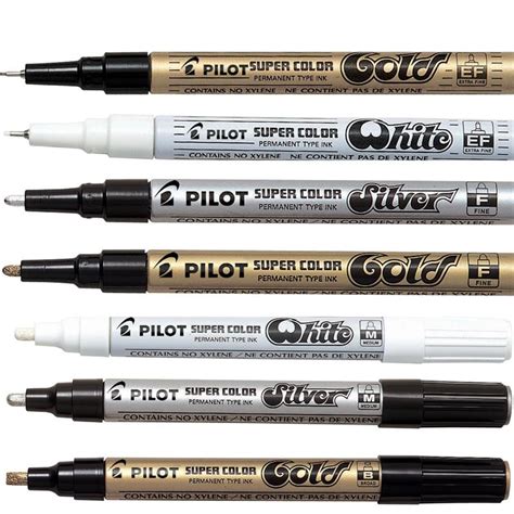 pilot super color gold silver white markers