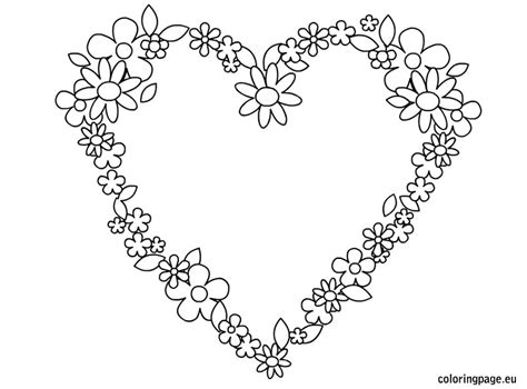 coloring pages  hearts  flowers  getdrawings