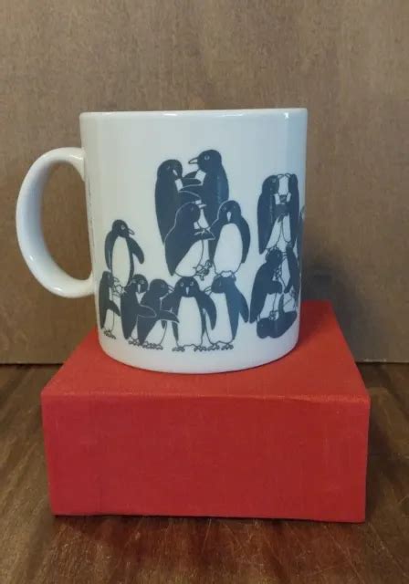 Vintage 1970s Taylor And Ng Naughty Penguin Orgy Ceramic Coffee Mug Tea