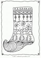 Coloring Christmas Pages Vintage Printable Stocking Popular sketch template