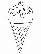 Ice Cream Coloring Pages Cone Printable Kids sketch template