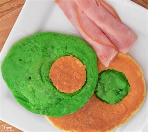dr seuss inspired green eggs ham pancakes