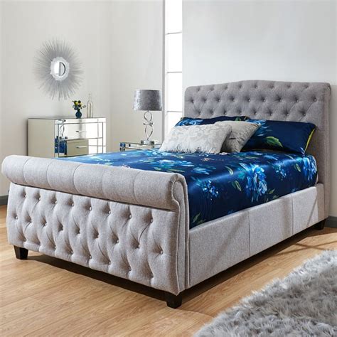 lucerne double ottoman bed fabric grey   ft buy   qd stores