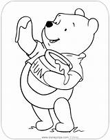 Pooh Winnie Honey Coloring Pages His Disneyclips Admiring sketch template
