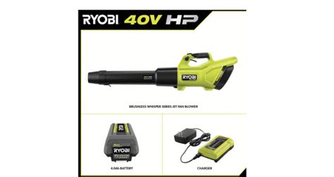 Ryobi Ry404130vnm 40v Hp Brushless Whisper Series 155 Mph 600 Cfm