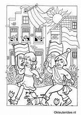 Kleurplaat Koningsdag Volwassenen Kleuteridee Kleuters Holland Downloaden sketch template