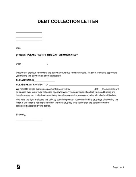 write  unpaid invoice letter printable form templates