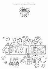 Birthday Card Happy Cards Printable Coloring Colouring Pages Print Color Foldable Template Templates Dad Folding Pdf Mom Activityvillage Kids Special sketch template