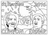 Coloring Elections Text Trump Presidential Adult Pages Clinton Events Various Special Version Vs Adults sketch template