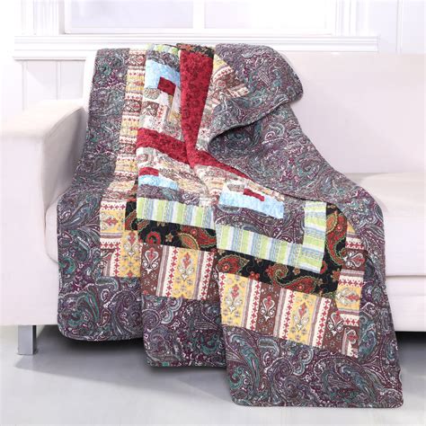 global trends caribou creek authentic patchwork quilted throw blanket