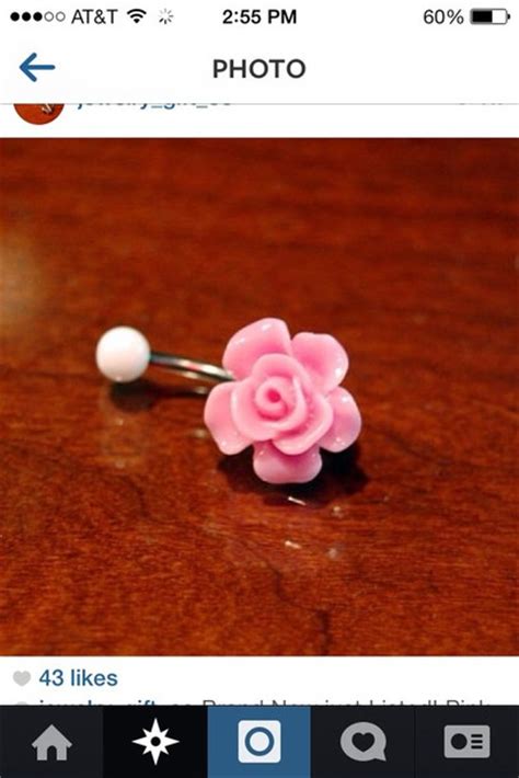 jewels belly piercing belly button ring belly ring belly piercing pink roses light pink