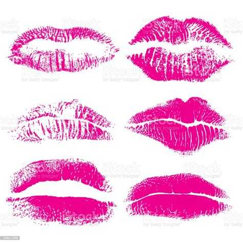 set of lips or lip shaped women kiss print valentines or mothers day