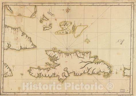 historic 1700 map map showing hispaniola eastern portions of cuba