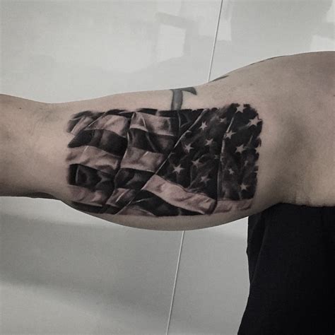 Black And White American Flag Tattoo Designs