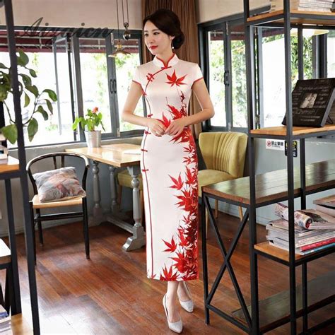 2018 summer wome cheongsam dress floral qipao chinese traditional dress
