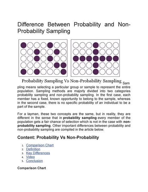 difference  probability   probability sampling