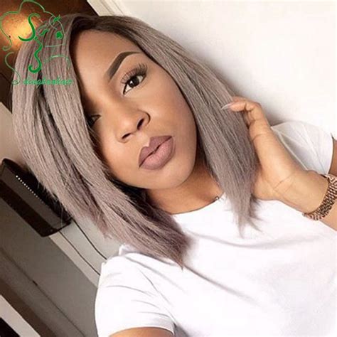 8a Dark Roots Grey Hair Ombre Lace Front Wig Glueless Full Lace Wigs