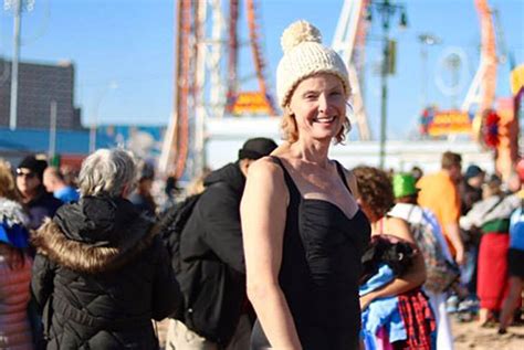 trans woman joins crowd stripping down for ice cold polar bear plunge
