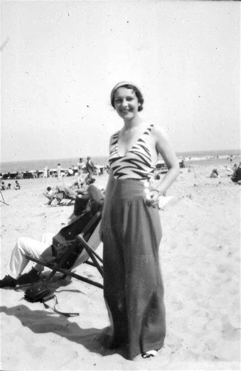 cool girl in fashion style at beach ca 1930s ~ vintage everyday