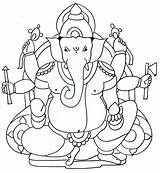 Ganesha Ganesh Drawing Kids Lord Sketch Easy Ji Simple Wallpaper Drawings Pencil Sketches Painting Ganpati Colour Color Coloring Pages God sketch template