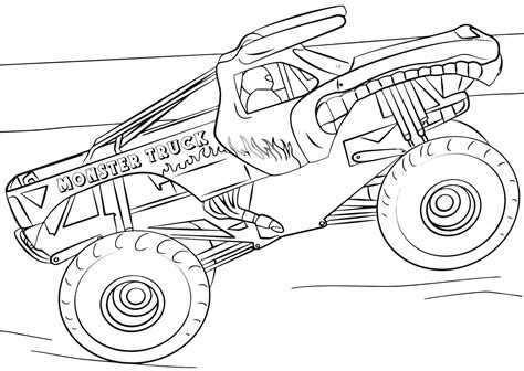 monster truck coloring book  print