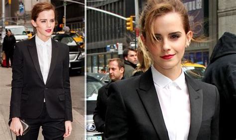 Emma Watson Wears A Sharp Black Trouser Suit For David Letterman