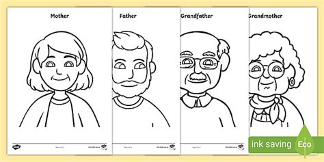 family colouring sheets teacher  twinkl