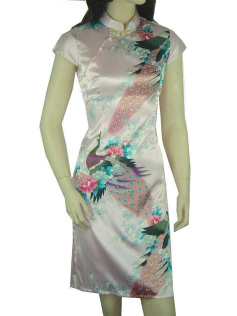 buy pink chinese novelty women s silk satin cheongsam