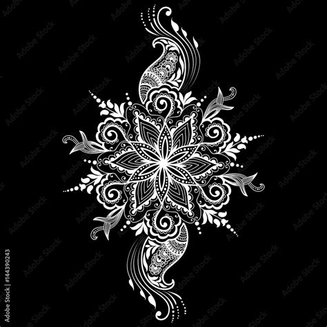vector illustration of mehndi ornament traditional indian style