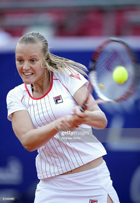 Agnes Szavay Of Hungary In Action Against Ana Ivanovic Of Serbia