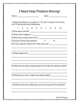 conflict resolution form  students    shoppe tpt