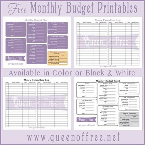 printable budget forms queen   budget printables