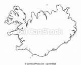 Islande Karte Mercator Detailed Projection sketch template