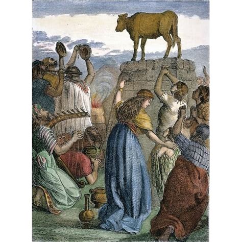 exodus golden calf nexodus    wood engraving english  century