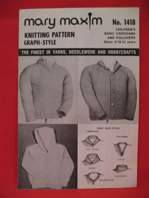 Vintage Mary Maxim Cardigan And Pullover Sweater Knitting Pattern