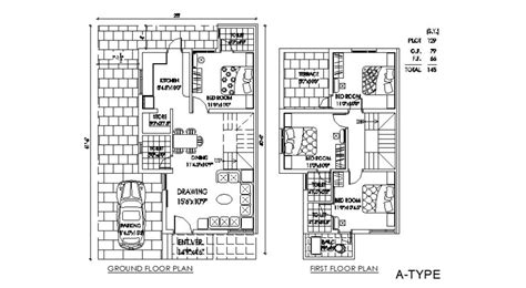 bungalow floor plan drawing  dwg file floor plan drawing bungalow floor plans floor plans